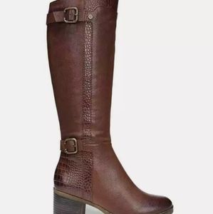 Naturalizer Rozene Wide-Calf Riding Boots Brown 7.5